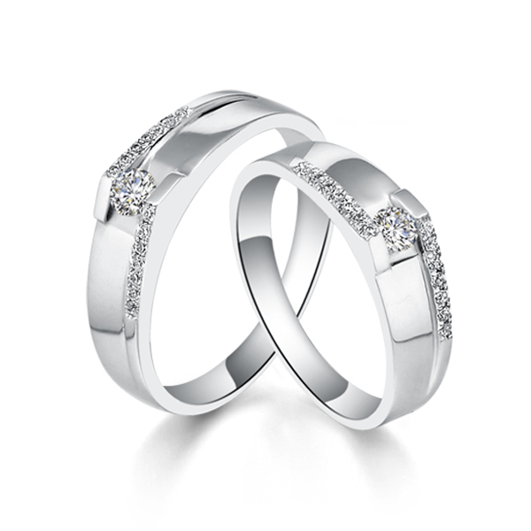 伦巴-白18K金钻石对戒