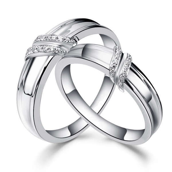 公主与驸马-白18K金钻石对戒