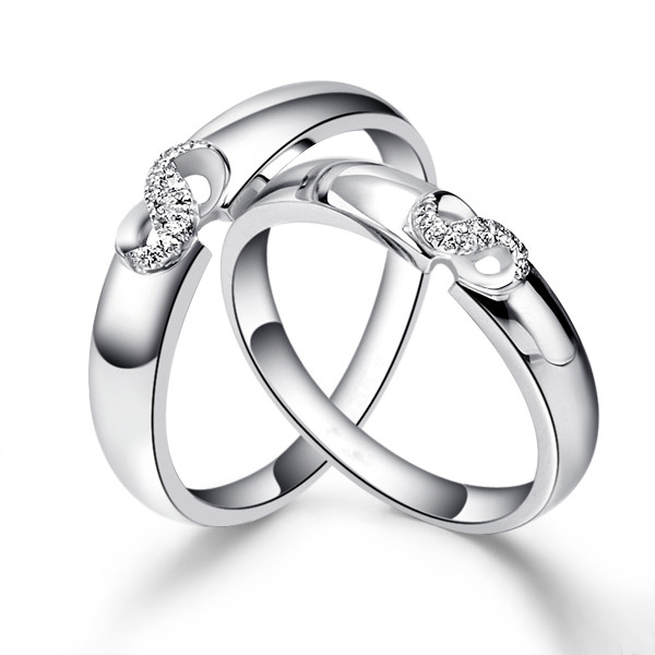 缠绵-白18K金钻石对戒