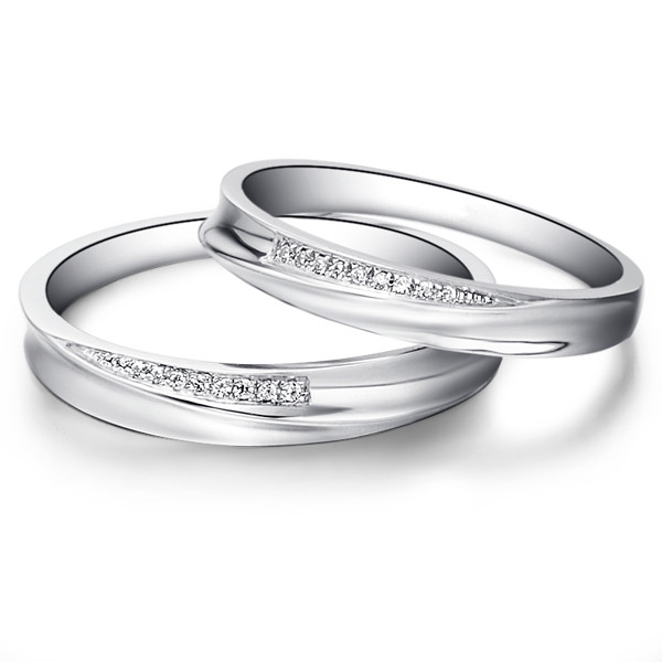 唯有你-白18K金钻石对戒