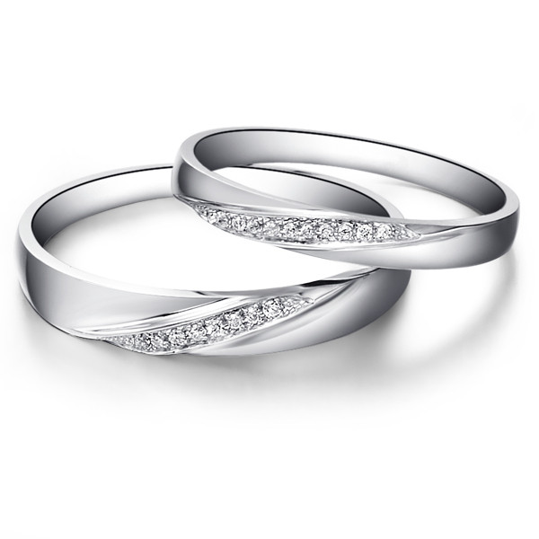 爱无尽-白18K金钻石对戒