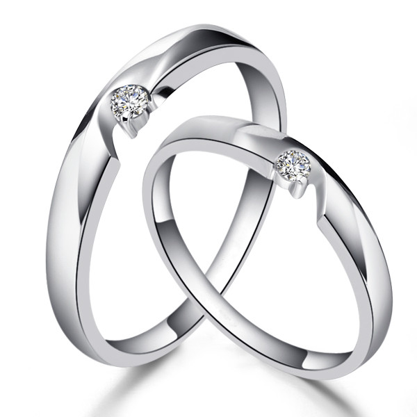 永远的另一半-白18K金钻石对戒