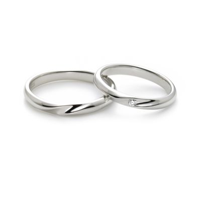 爱慕-白18K金钻石对戒