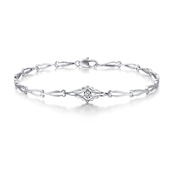 我的公主-白18K金钻石手链