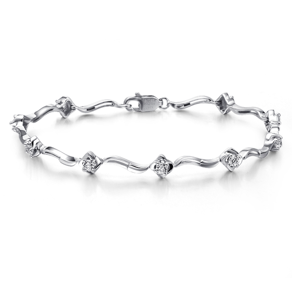 太平洋之旅-白18K金钻石手链