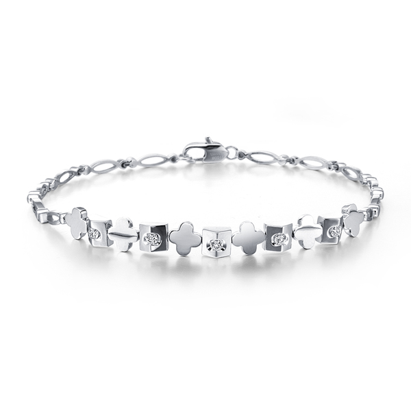 童年-白18K金钻石手链