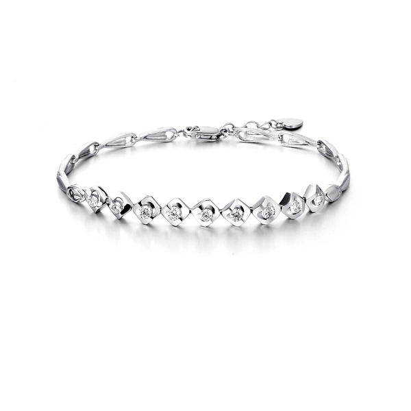 天真-白18K金钻石手链