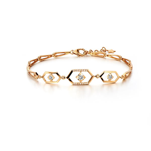 埃及艳后-白18K金钻石手链