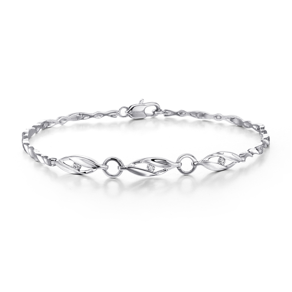 第六感-白18K金钻石手链